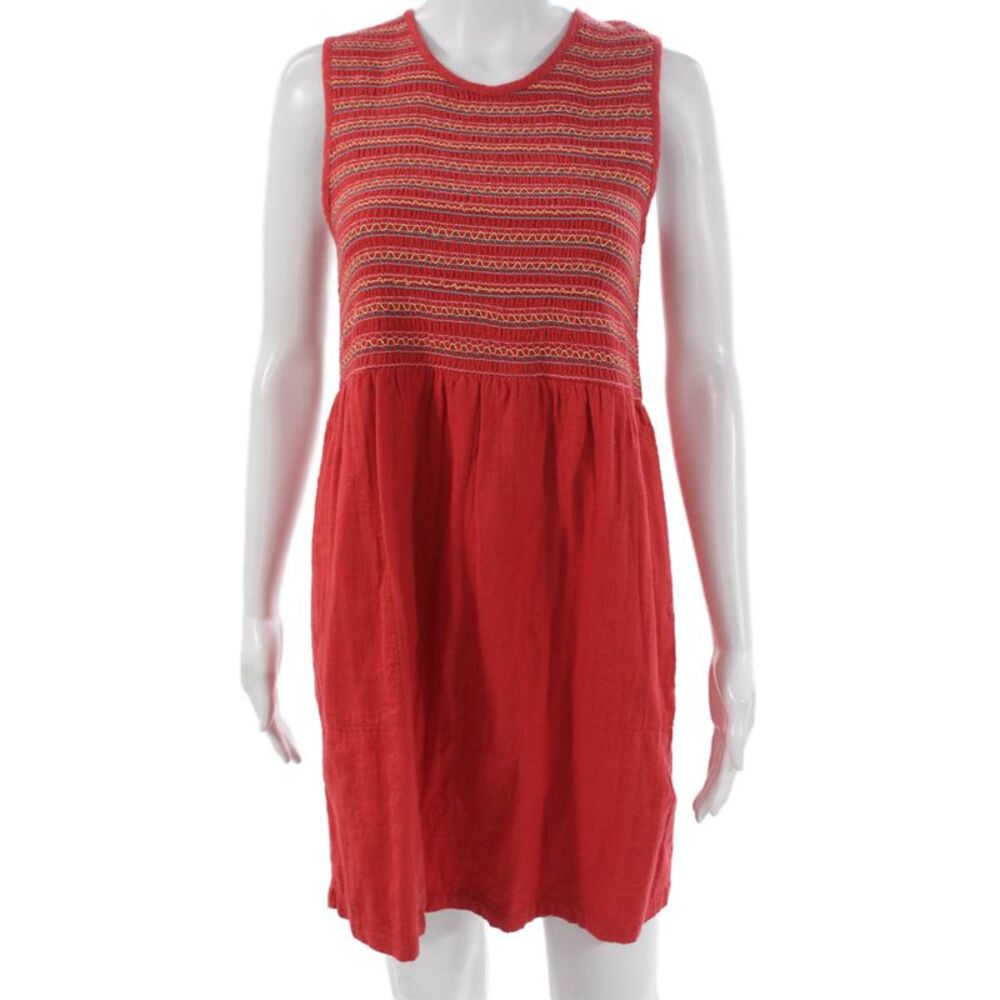 dRA Los Angeles Womens Red Striped Cotton Tank Dress Sleeveless Size PS